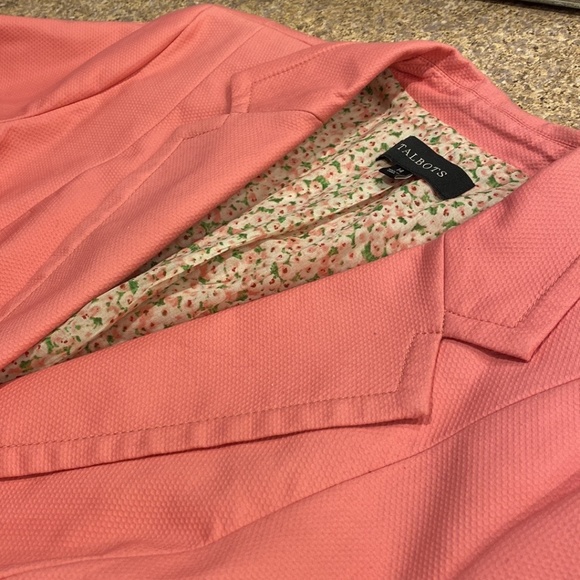 Talbots Pink Floral Lined Blazer Jacket 14 - Picture 6 of 16